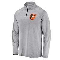 Haut à quart de zip raglan noir Baltimore Orioles Big & Tall pour hommes