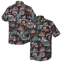 Chemise hawaïenne boutonnée Reyn Spooner Black Baltimore Orioles pour homme, grandes tailles, performance scénique, mélange de trois matières, style Aloha.