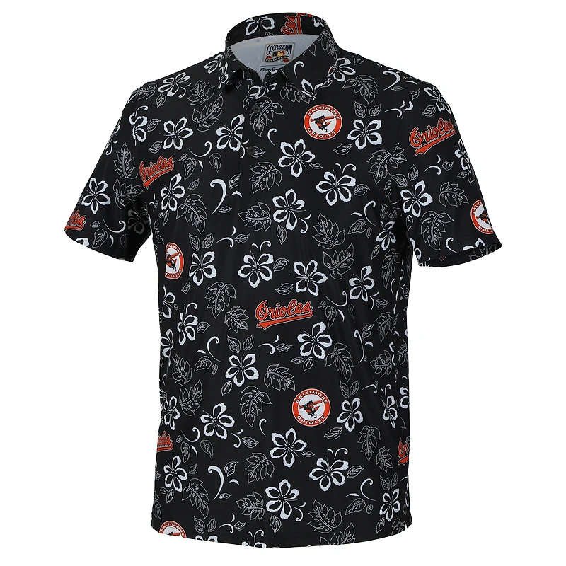 Men's Reyn Spooner Black Baltimore Orioles Cooperstown Collection Performance Polo