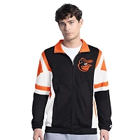 Veste de survêtement entièrement zippée en tricot Contender des Orioles Baltimore pour homme, noire/orange