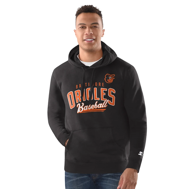 Men's Starter Black Baltimore Orioles Classic Pullover Hoodie