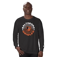 T-shirt à manches longues noir pour homme, motif mi-temps des Orioles de Baltimore