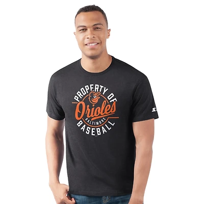 Men's Starter  Black Baltimore Orioles Prime Time Property Of T-Shirt