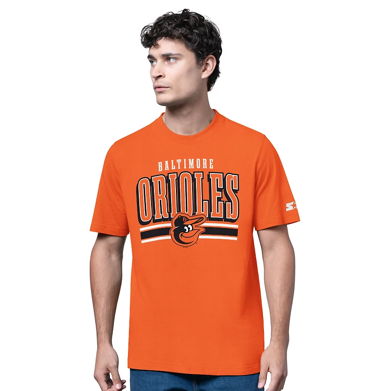 Men's Starter  Heather Gray/Orange Baltimore Orioles Two-Pack Long Sleeve & Short T-Shirt Set