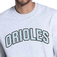 Men's Starter  Heather Gray Baltimore Orioles Face of Ice Blue French Terry Sweatshirt