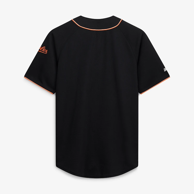 Maillot de mode pour homme Stitches Black Baltimore Orioles, couleur l'équipe, entièrement boutonné