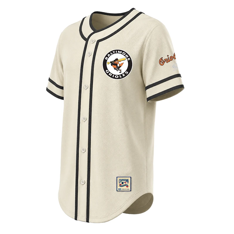 Men's Stitches Natural Baltimore Orioles Throwback Fashion Jersey