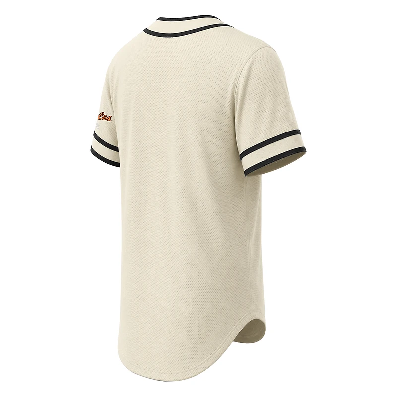 Men's Stitches Natural Baltimore Orioles Throwback Fashion Jersey