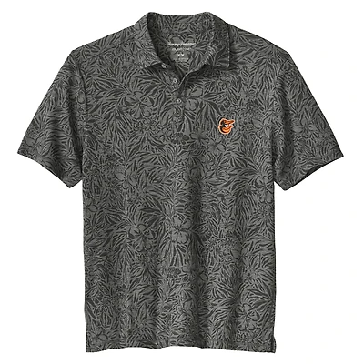 Polo Tommy Bahama IslandZone noir Baltimore Orioles Wild Hibiscus Tri-Blend pour homme