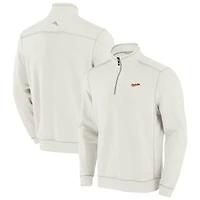 Sweat-shirt à demi-zip Tommy Bahama Cream Baltimore Orioles Sport Tobago Bay Tri-Blend pour homme