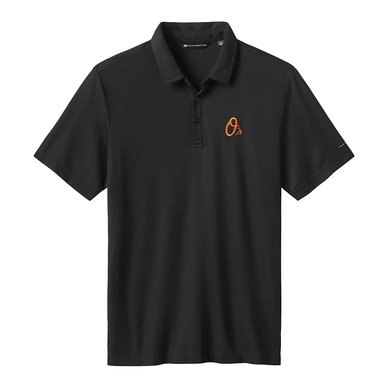 Men's TravisMathew Black Baltimore Orioles Playoff Pitch Tri-Blend Polo