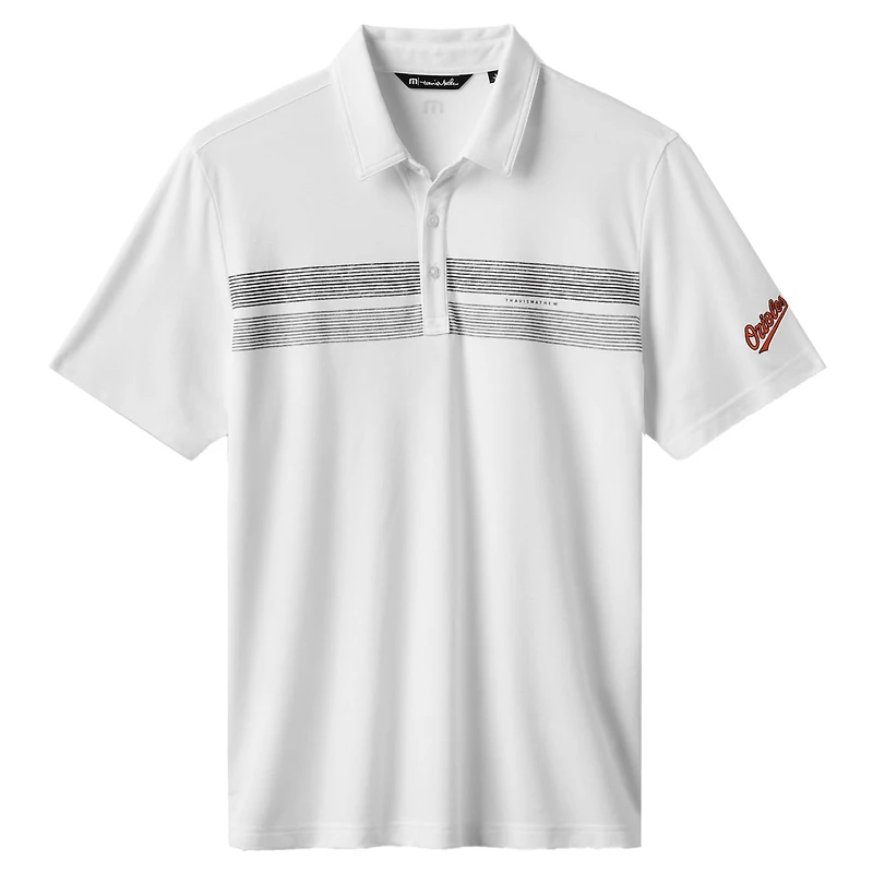 Polo tri-blend blanc TravisMathew pour homme, équipe des Baltimore Orioles