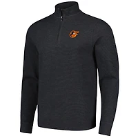 Men's Vineyard Vines Black Baltimore Orioles Saltwater Quarter-Zip Jacket