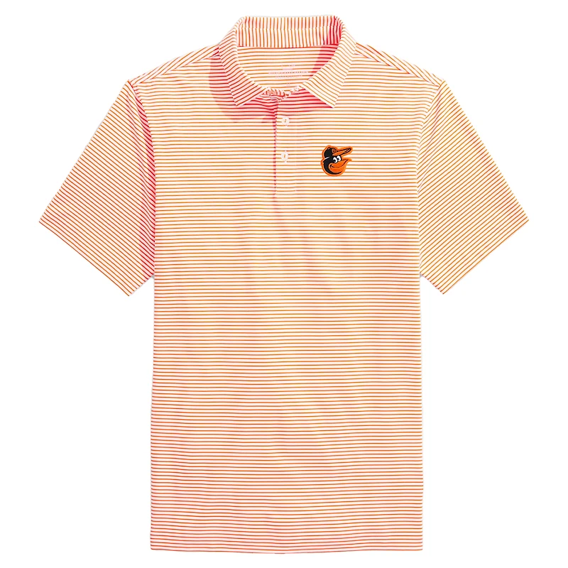 Men's Vineyard Vines Orange Baltimore Orioles Bradley Stripe Polo