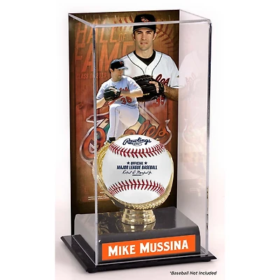 Vitrine d'exposition sublimée du Temple de la renommée des Orioles de Baltimore de Mike Mussina avec image