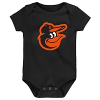 Body noir avec logo de l'équipe principale des Orioles Baltimore pour nouveau-né et bébé
