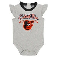 Ensemble de deux bodys fan Fanatics pour nouveau-nés et nourrissons, noir/gris, Baltimore Orioles