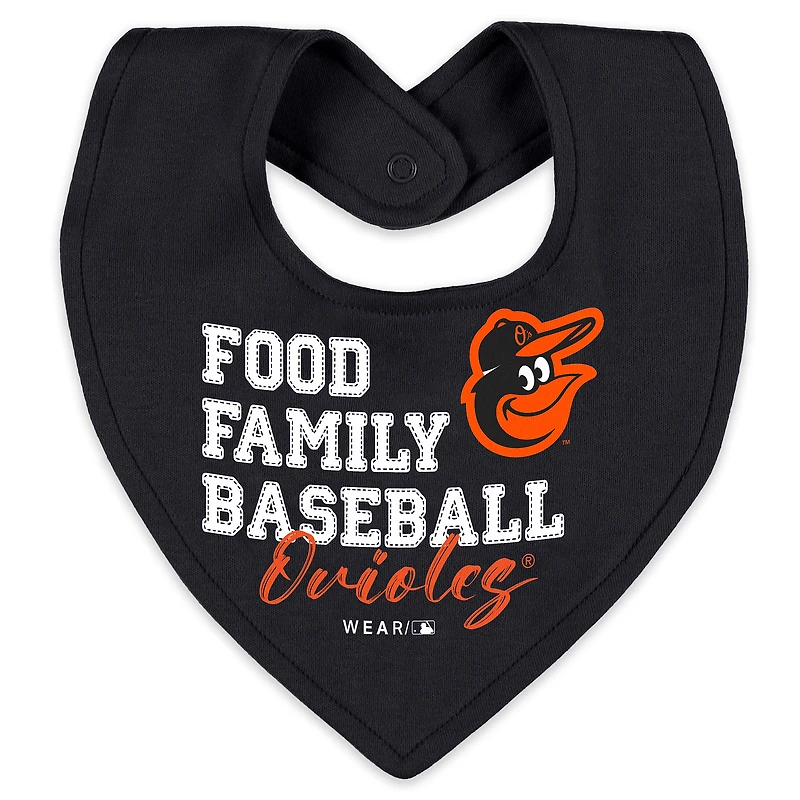 Vêtements pour nouveau-nés et nourrissons par Erin Andrews Heather Gray Baltimore Orioles Sleep and Play Ensemble pyjama bavoir à fermeture éclair intégrale