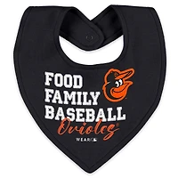 Vêtements pour nouveau-nés et nourrissons par Erin Andrews Heather Gray Baltimore Orioles Sleep and Play Ensemble pyjama bavoir à fermeture éclair intégrale