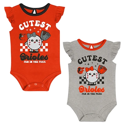 Newborn Baltimore Orioles Cutie Ball Two-Pack Bodysuit Set