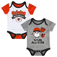 Ensemble de deux bodies pour nouveau-né Baltimore Orioles Triple Hit