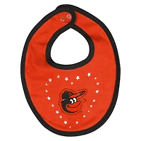 Ensemble body, bavoir et chaussons pour nouveau-né noir des Baltimore Orioles