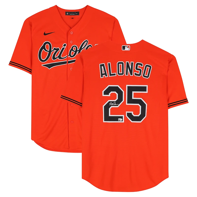 Maillot réplique Nike orange autographié de Pete Alonso, Orioles de Baltimore