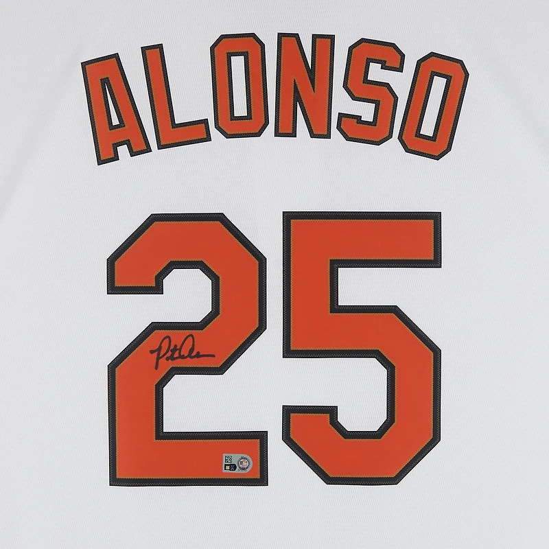 Maillot réplique blanc Nike autographié de Pete Alonso, des Orioles de Baltimore