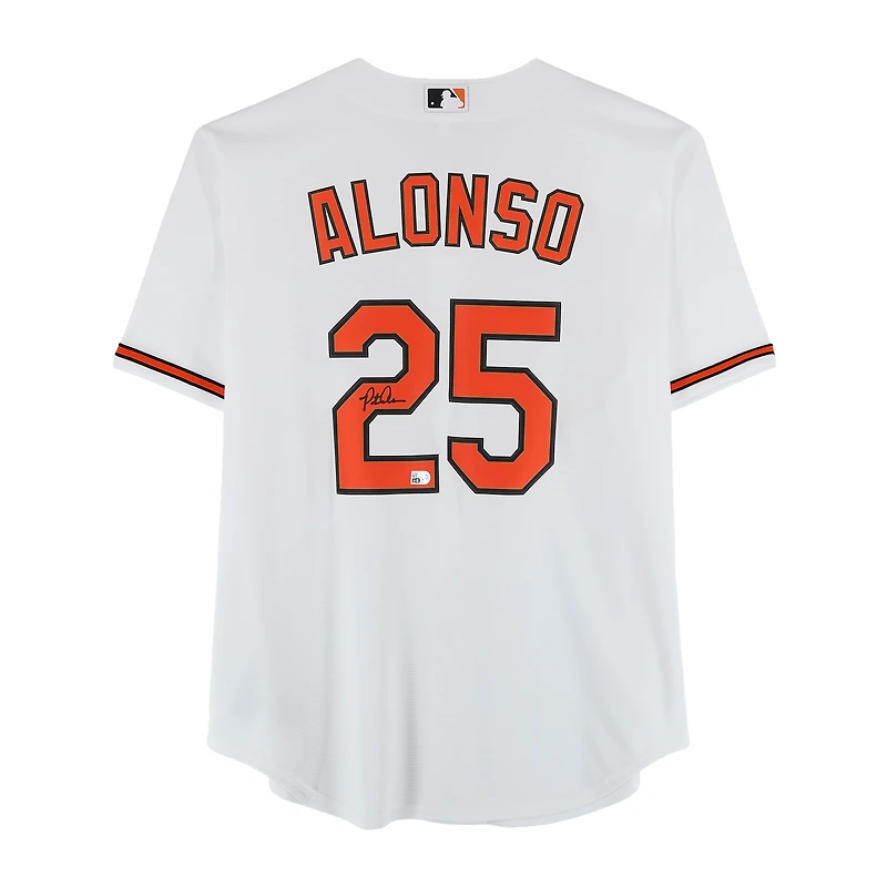 Maillot réplique blanc Nike autographié de Pete Alonso, des Orioles de Baltimore