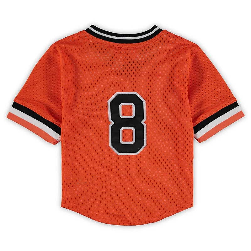 Preschool & Toddler Mitchell Ness Cal Ripken Jr. Orange Baltimore Orioles Cooperstown Collection Mesh Batting Practice Jersey
