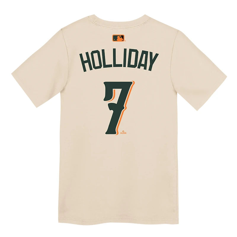 Preschool Nike Jackson Holliday Cream Baltimore Orioles 2026 City Connect Name & Number T-Shirt