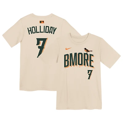 Preschool Nike Jackson Holliday Cream Baltimore Orioles 2026 City Connect Name & Number T-Shirt