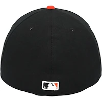 Casquette New Era noire et orange autographiée par Ryan Mountcastle, portée lors d'un match des Orioles de Baltimore (saison 2024 de la MLB), avec inscription « GU 24 ».