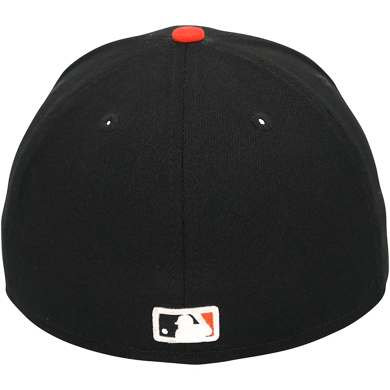 Casquette New Era noire autographiée et portée en match par Ryan Mountcastle des Orioles de Baltimore lors de la saison 2024 de la MLB, avec inscription « GU 24 ».