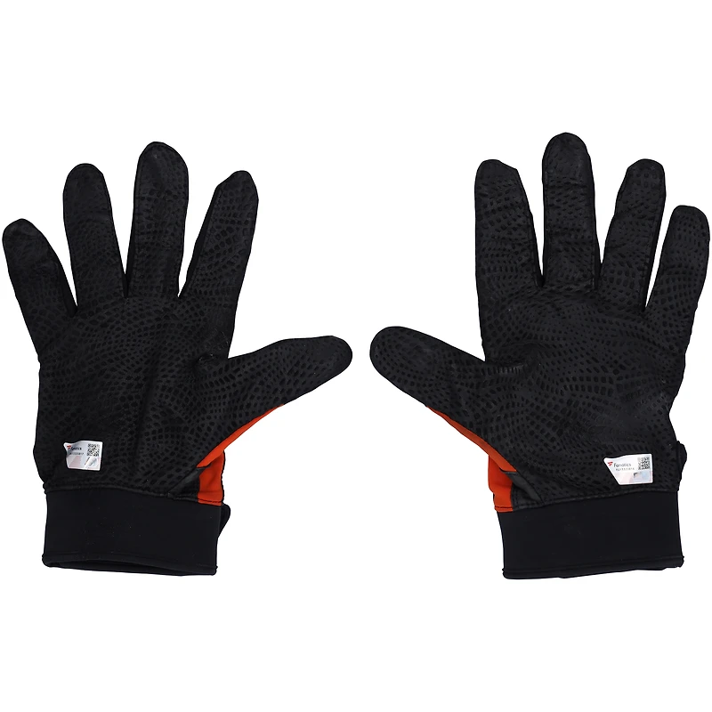 Gants de frappe noirs Under Armour utilisés en match par Ryan Mountcastle des Orioles de Baltimore lors de la saison de la MLB