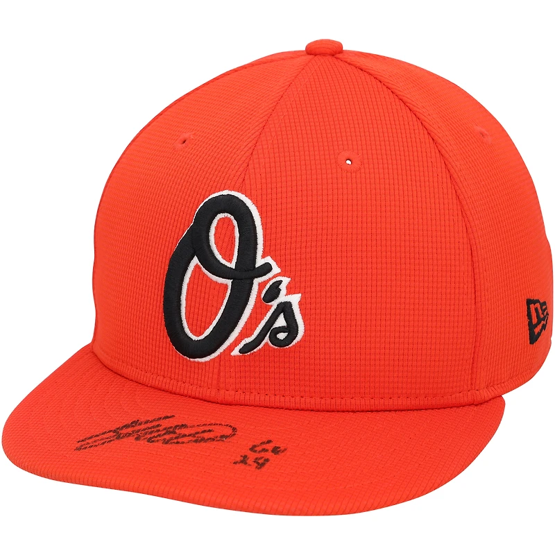 Ryan Mountcastle Baltimore Orioles Autographed Game-Used Orange New Era Cap from 2024 MLB Spring Training with "GU 24" Inscription