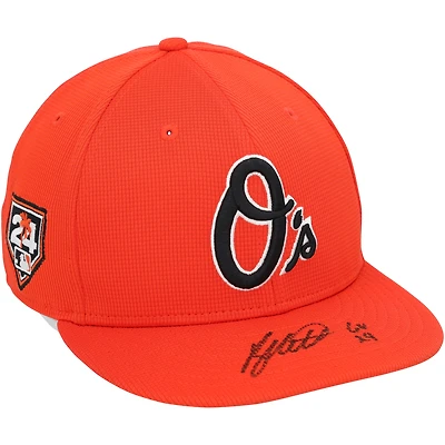Ryan Mountcastle Baltimore Orioles Autographed Game-Used Orange New Era Cap from 2024 MLB Spring Training with "GU 24" Inscription
