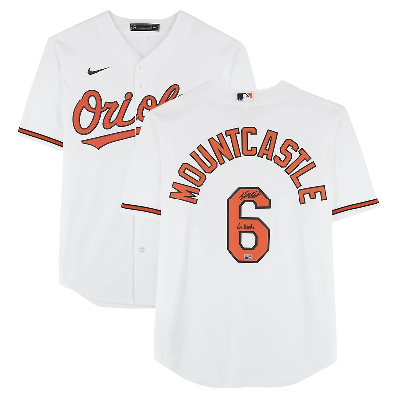 Ryan Mountcastle Baltimore Orioles Autographed White Nike Replica Jersey with "Go Birds" Inscription 