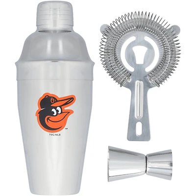 The Memory Company Baltimore Orioles Ensemble shaker, passoire et doseur en acier inoxydable