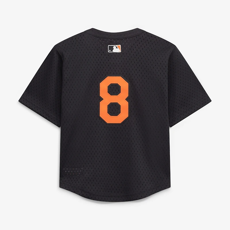 Maillot d'entraînement de frappeur rétro en maille noire Mitchell & Ness Cal Ripken Jr. pour tout-petit, modèle des Orioles Baltimore