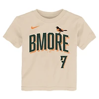 Toddler Nike Jackson Holliday Cream Baltimore Orioles 2026 City Connect Name & Number T-Shirt