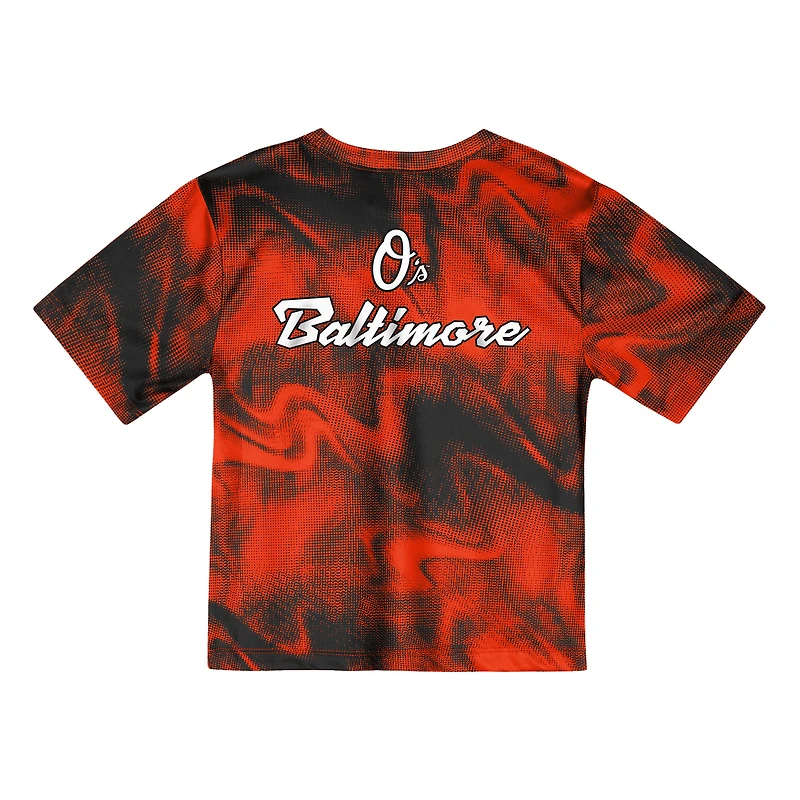 Ensemble t-shirt et short de frappeur champ intérieur orange/noir pour tout-petit des Orioles Baltimore