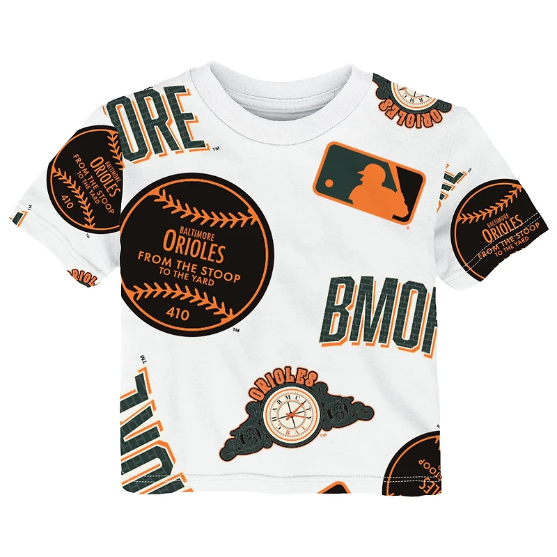 T-shirt blanc Outerstuff pour tout-petits, collection Baltimore Orioles 2026 City Connect Game Day