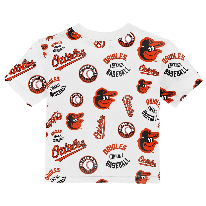 T-shirt blanc Outerstuff pour tout-petit, motif Orioles de Baltimore.