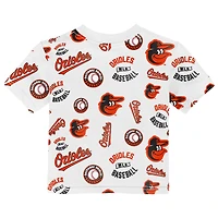 T-shirt blanc Outerstuff pour tout-petit, motif Orioles de Baltimore.
