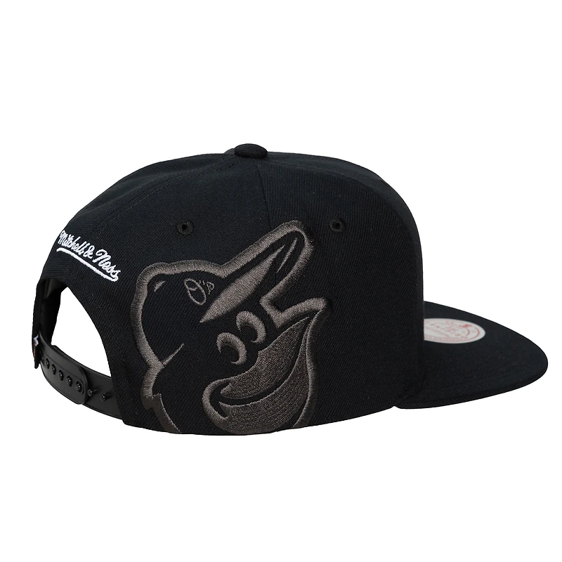 Unisex Mitchell & Ness  Black Baltimore Orioles Side Logo Snapback Hat