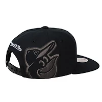 Unisex Mitchell & Ness  Black Baltimore Orioles Side Logo Snapback Hat