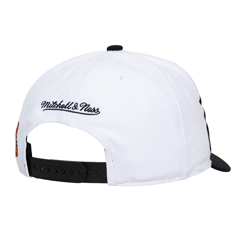 Unisex Mitchell & Ness White/Black Baltimore Orioles XL Script Pro Crown Adjustable Hat