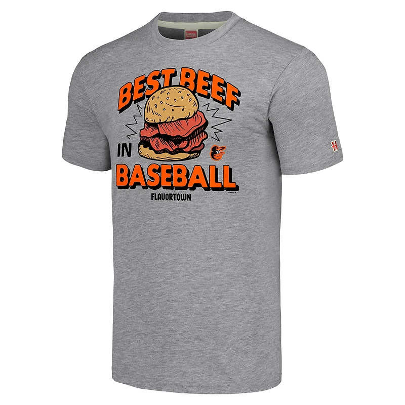 Unisex MLB x Guy Fieri’s Flavortown Gray Baltimore Orioles Tri-Blend T-Shirt