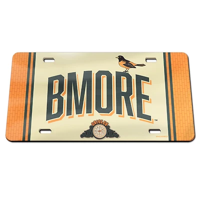Plaque d'immatriculation en acrylique découpée au laser WinCraft Baltimore Orioles 2026 City Connect